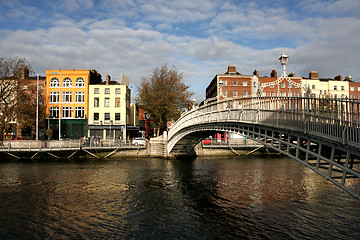 Image showing Ha'penny bridge in Dublin