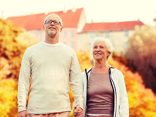 Image showing senior couple in city park