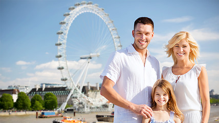 Image showing happy family over london in summer