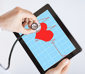 Image showing doctor listening to heart beat