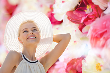 Image showing beautiful woman enjoying summer outdoors