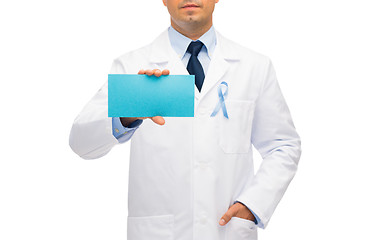 Image showing doctor with prostate cancer awareness ribbon