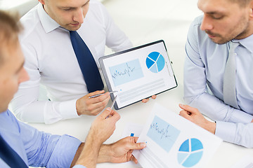 Image showing close up of businessman hands with clipboard