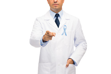 Image showing doctor with prostate cancer awareness ribbon