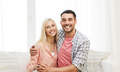 Image showing smiling happy couple at home