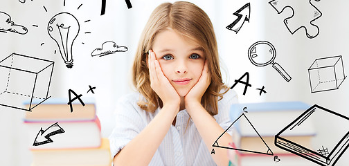 Image showing student girl studying at school