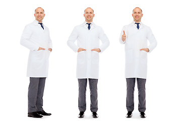 Image showing happy doctors with stethoscope showing thumbs up