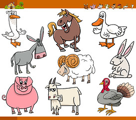 Image showing farm animals set cartoon illustration