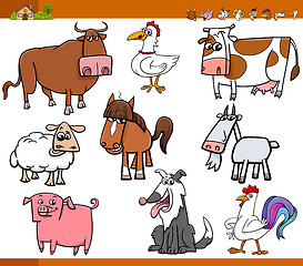 Image showing farm animals set cartoon illustration