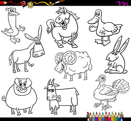 Image showing farm animals coloring book