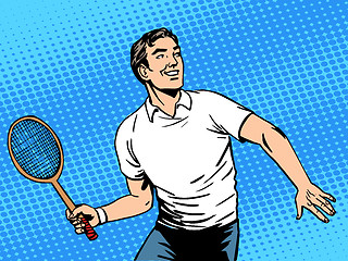 Image showing Handsome man playing tennis