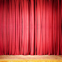 Image showing Red theater curtain