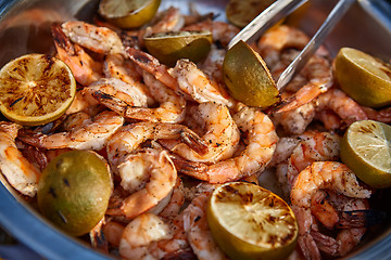 Image showing Fried shrimps with 