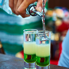 Image showing Layered cocktail Mexican green