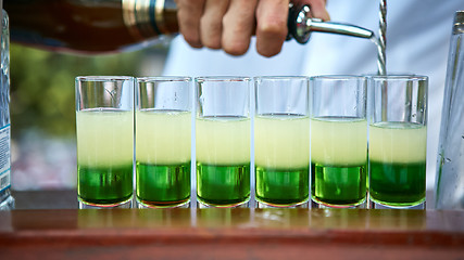 Image showing Layered cocktail Mexican green