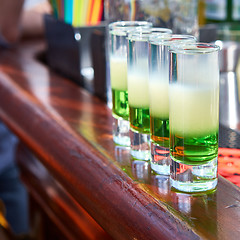 Image showing Layered cocktail Mexican green