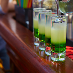 Image showing Layered cocktail Mexican green