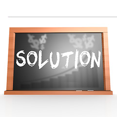 Image showing Black board with solution word