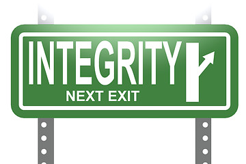 Image showing Integrity green sign board isolated