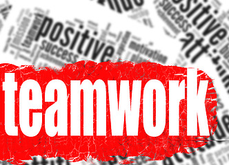 Image showing Word cloud teamwork business sucess concept