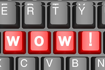 Image showing Wow button on modern computer keyboard