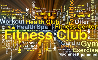 Image showing Fitness club background concept glowing