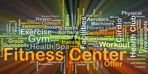 Image showing Fitness center background concept glowing