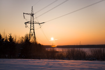 Image showing   high-voltage lines