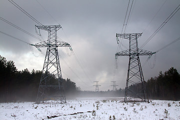 Image showing   high-voltage lines