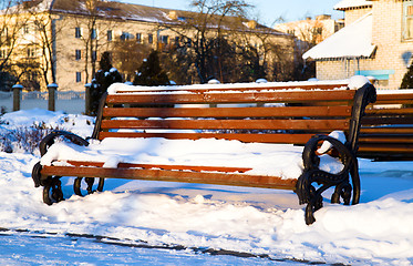 Image showing wooden bench 