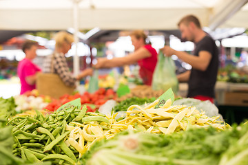 Image showing Farmers\' food market stall with variety of organic vegetable.