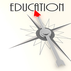 Image showing Compass with education word