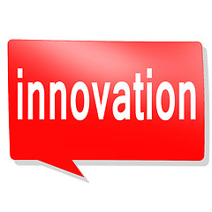 Image showing Innovation word on red speech bubble