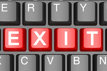 Image showing Red exit button on modern computer keyboard