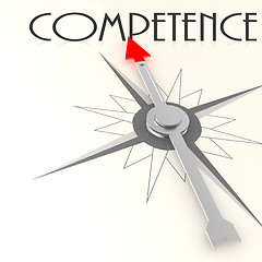 Image showing Compass with competence value word