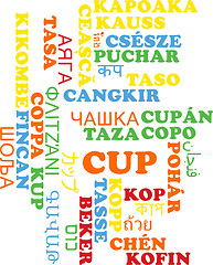 Image showing Cup multilanguage wordcloud background concept
