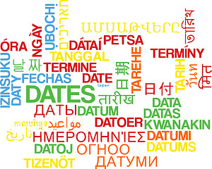 Image showing Dates multilanguage wordcloud background concept