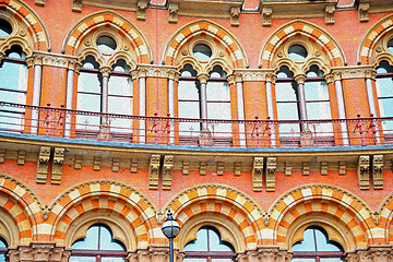 Image showing old wall architecture in london england windows and brick exteri