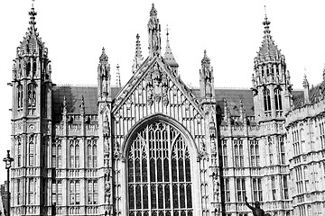 Image showing old in london  historical    parliament glass  window    structu