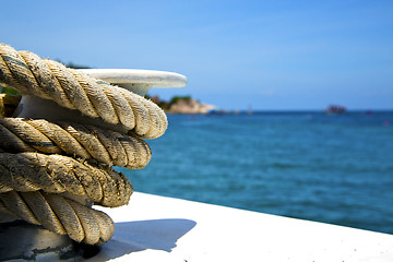 Image showing asia in the  kho tao bay isle white  ship   rope  and south chin