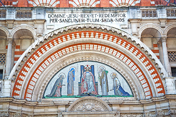 Image showing door westminster  cathedral in london   religion