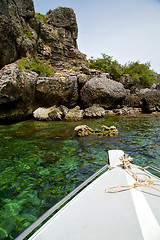 Image showing asia in the  kho phangan isles bay   rocks    south china green 