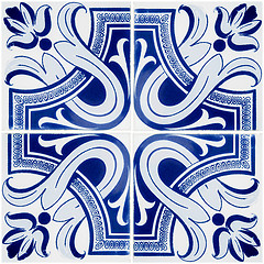 Image showing Traditional Portuguese glazed tiles