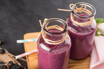 Image showing Fresh red fruits smoothie