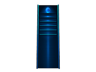 Image showing 3D Server - Blue glowing