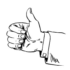 Image showing Gesture everything is fine thumb up business concept hitchhiking