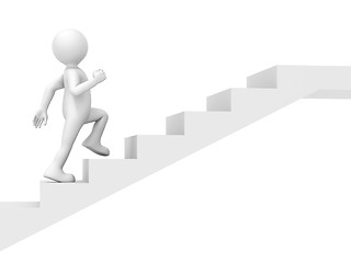 Image showing man climbing stairs