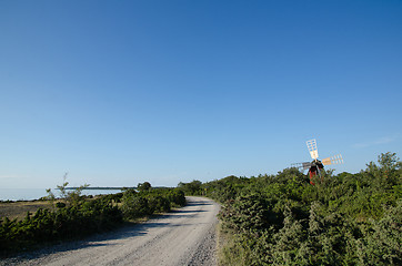 Image showing Windmill at roadside