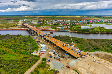 Image showing Bridge construction site. Tyumen. Russia