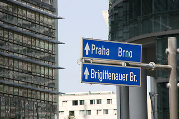 Image showing Prague and Brno sign